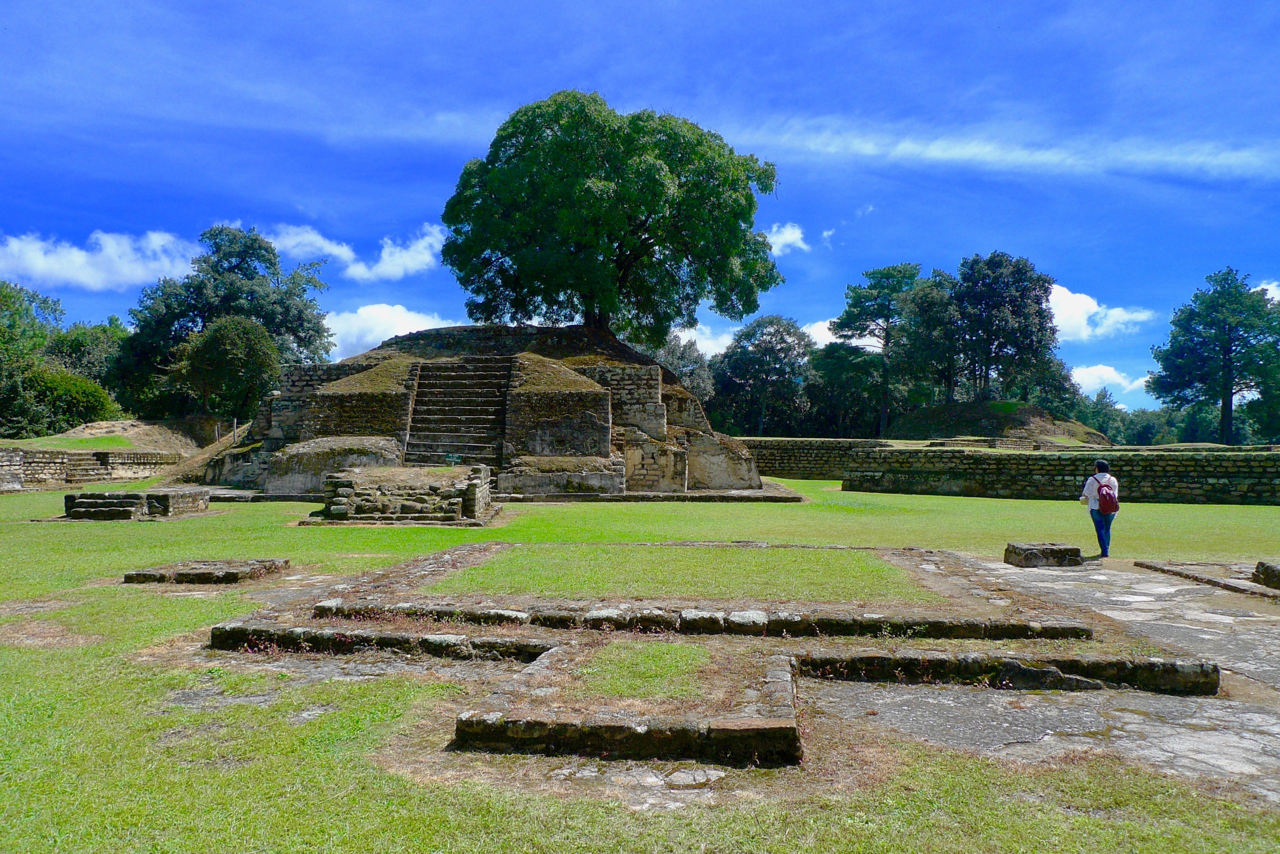 View of Iximche Mayan ruins in Tecpán, Guatemala
