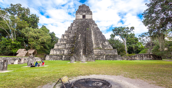 Tikal, Guatemala - January 12, 2017: Tourists go to visit Tikal ,the ruin of an ancient city ,UNESCO World Heritage of Guatemala